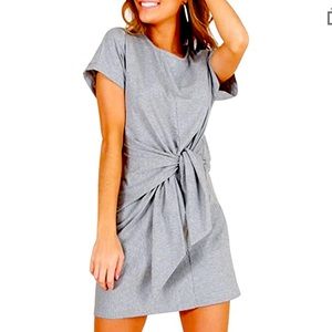 Tie Front Knotted T Shirt Mini Dress